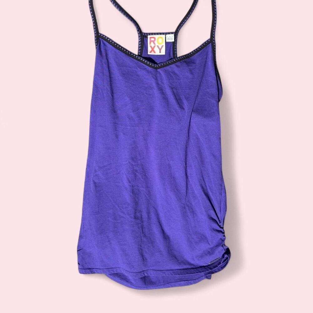 Roxy purple embroidered strap cami